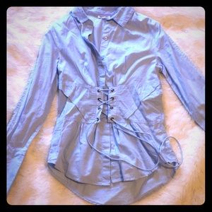 Top with corset style tie waist